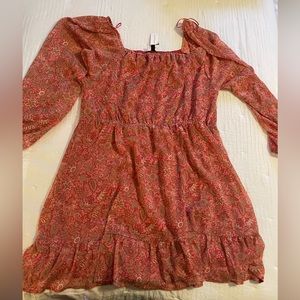 Banana Republic Peach Floral Dress XL